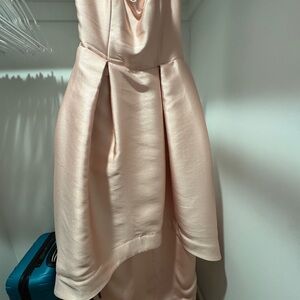 Elegant High Low Satin Dress in Cream
